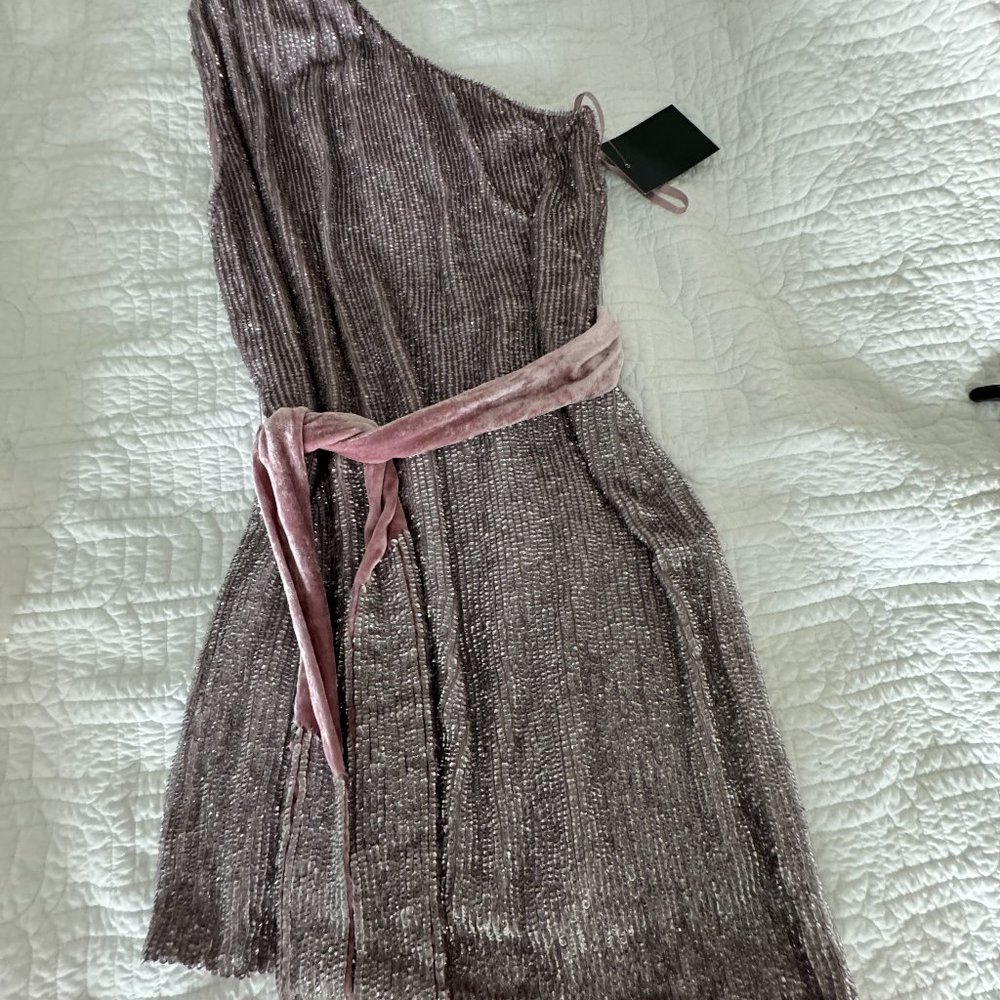Retrofete Ella sequin one-shoulder dress NWT size XXS